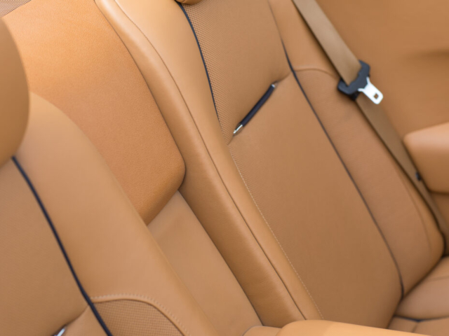 orange leather car interior