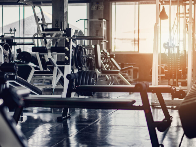 interior background of room in gym or fitness center fully equip