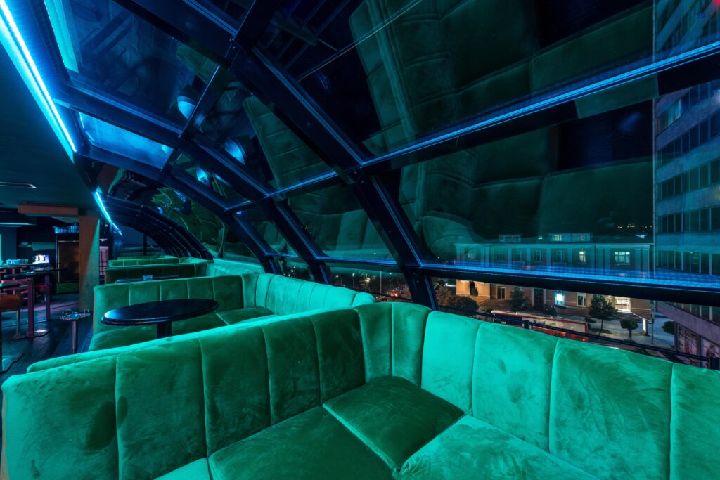 contemporary upholstery in restaurant